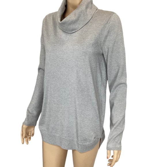 Evolution by Cyprus silver cowl neck sweater size small - Picture 2 of 7